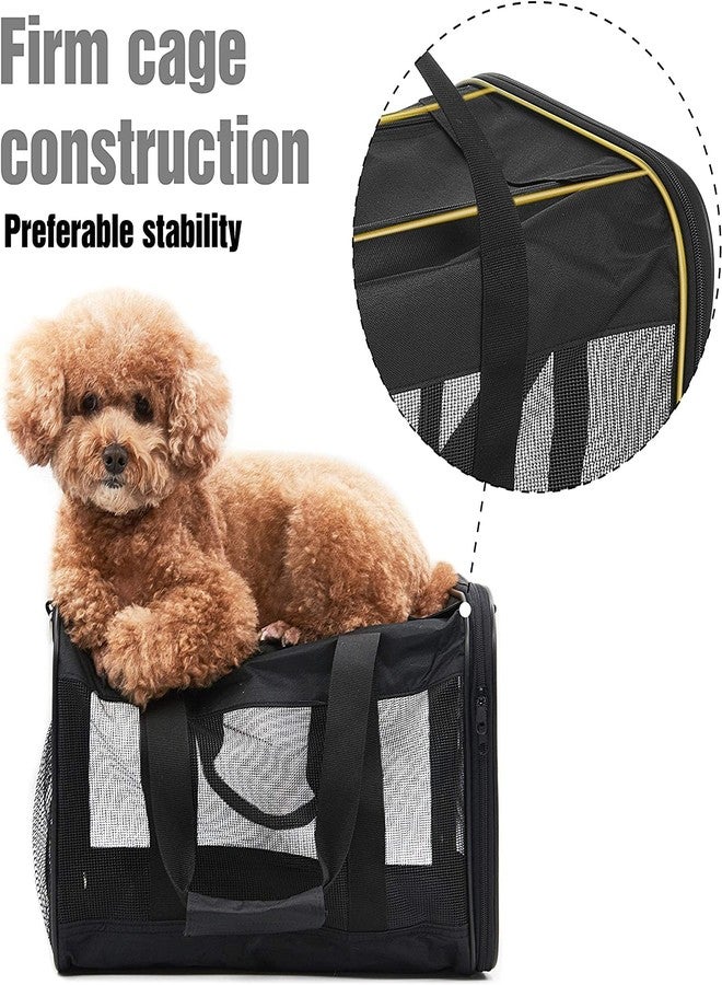 KIKA Pets SPRINGFRAME Carrier Dog Carrier Soft Sided Pet Travel Carrier for Cats, Small Dogs, Kittens or Puppies, Collapsible, Durable, Airline Approved, Travel Friendly Black (L) - Image 4